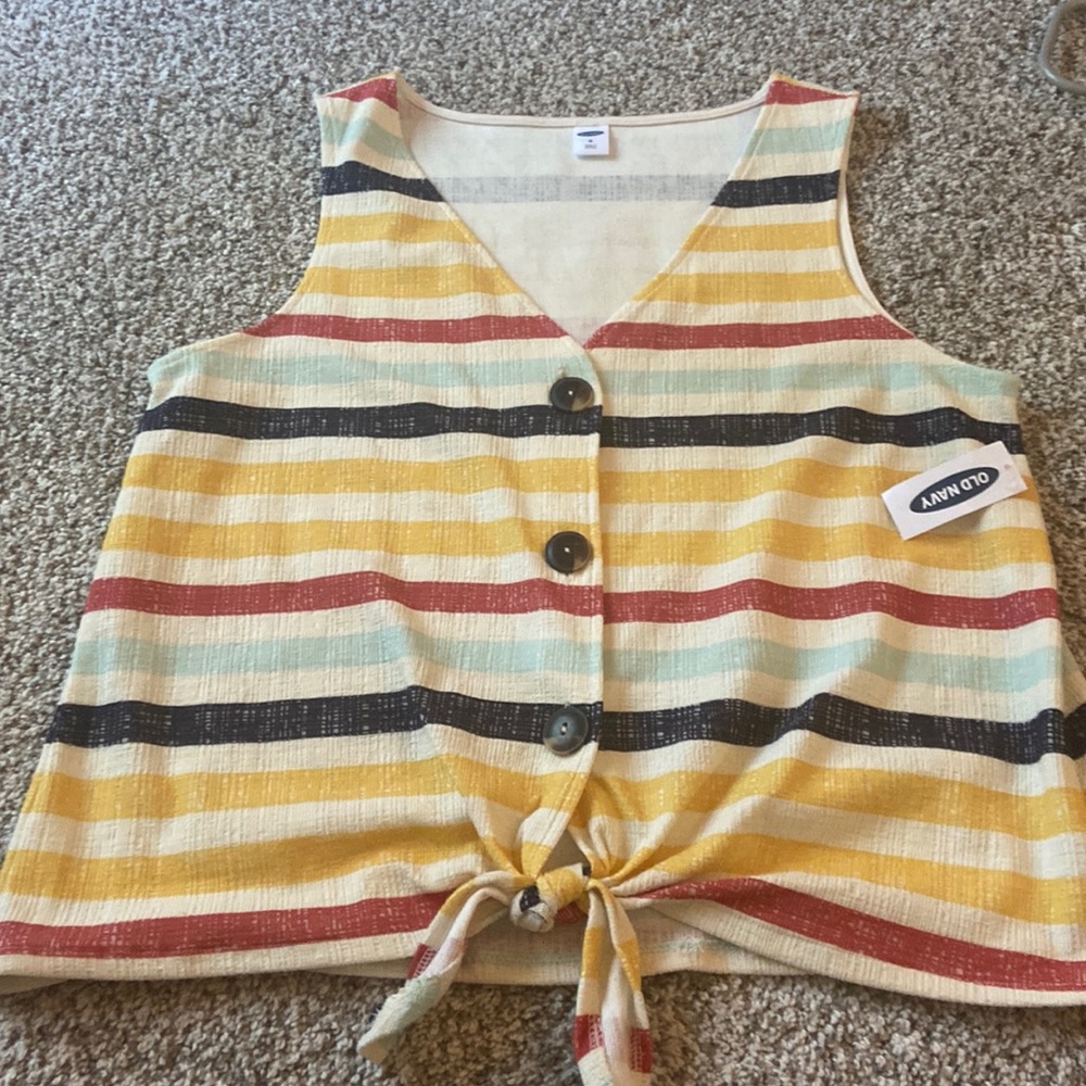 OLD NAVY striped tie-front top!  Size MEDIUM